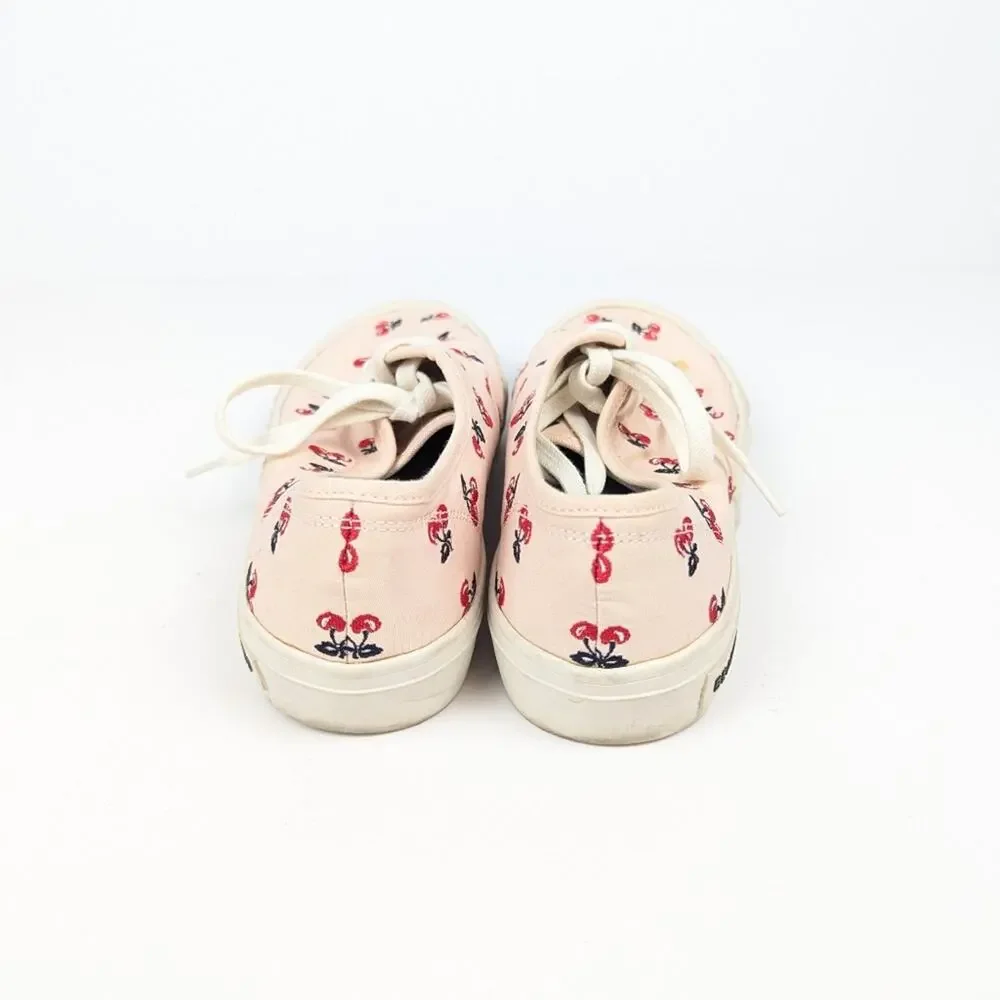 J. Crew SeaVees Embroidered Cherries Casual Legend Sneakers Size 8